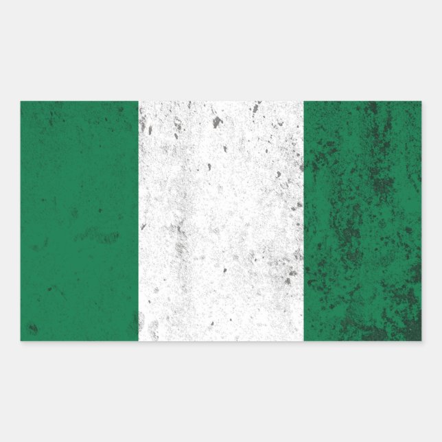 Pegatina Rectangular Nigeria (Anverso)