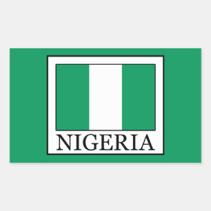 Pegatina Rectangular Nigeria
