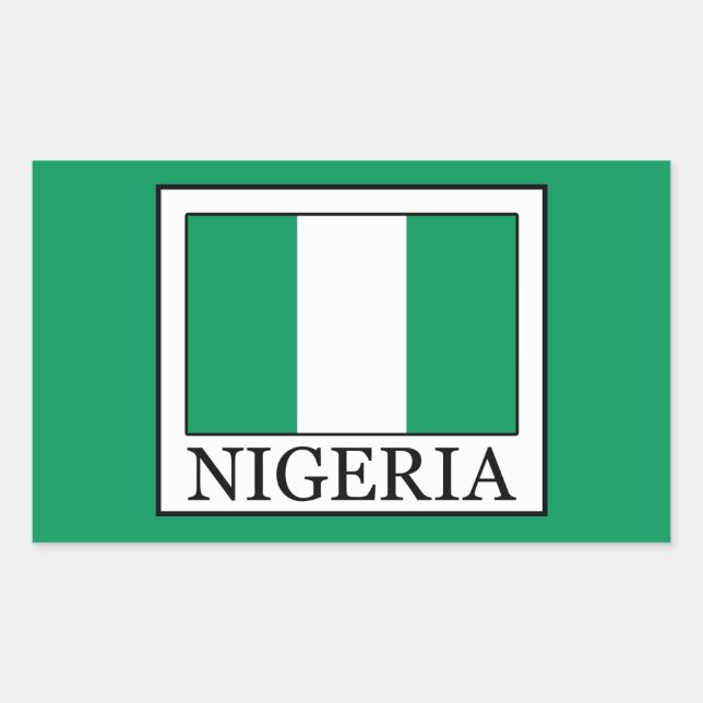 Pegatina Rectangular Nigeria (Anverso)