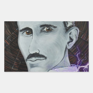 Pegatina Rectangular Nikola Tesla