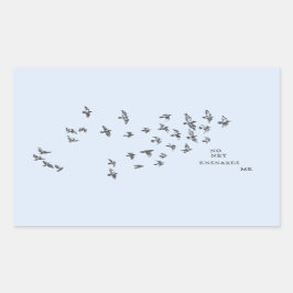 Pegatina Rectangular "Ninguna red me ensaña" + pájaros (negro sobre azu