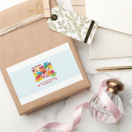 Pegatina Rectangular Niño de cumpleaños rompe el amor a las piezas