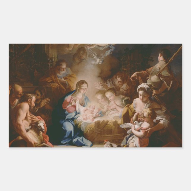 Pegatina Rectangular Niño Jesús (Anverso)
