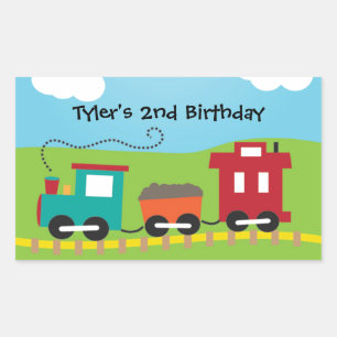 Pegatina Rectangular Niños Choo Choo Train Caboose