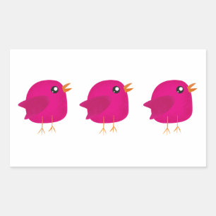 Pegatina Rectangular Niños pajarito lindo
