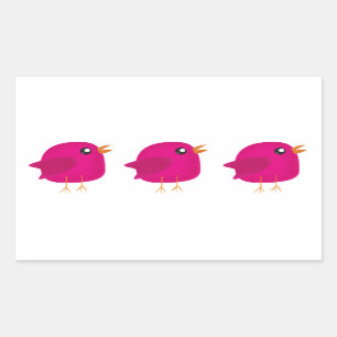 Pegatina Rectangular Niños pajarito lindo 