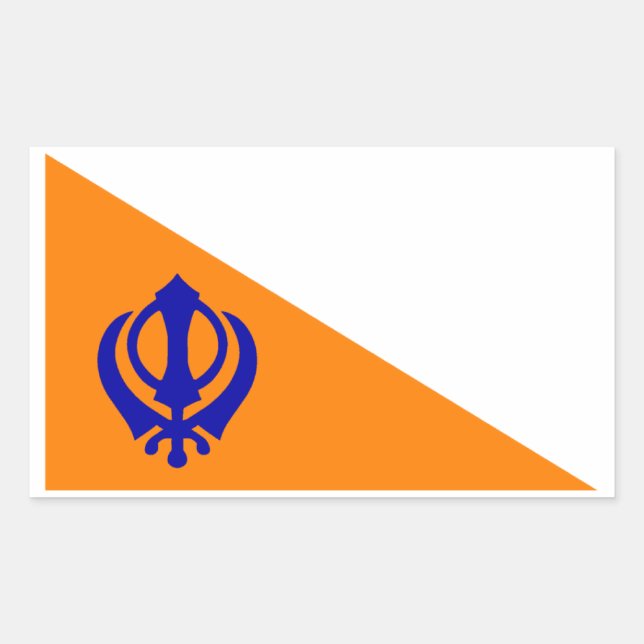Pegatina Rectangular Nishan Sahib (Anverso)