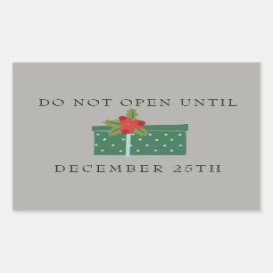 Pegatina Rectangular No abrir hasta el 25 de diciembre