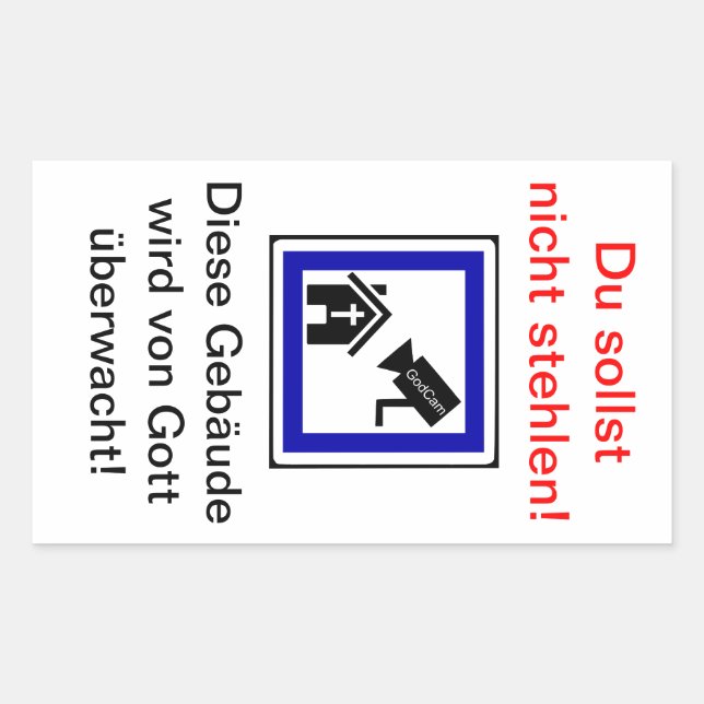 Pegatina Rectangular No debes robar! - GodCam (Anverso)