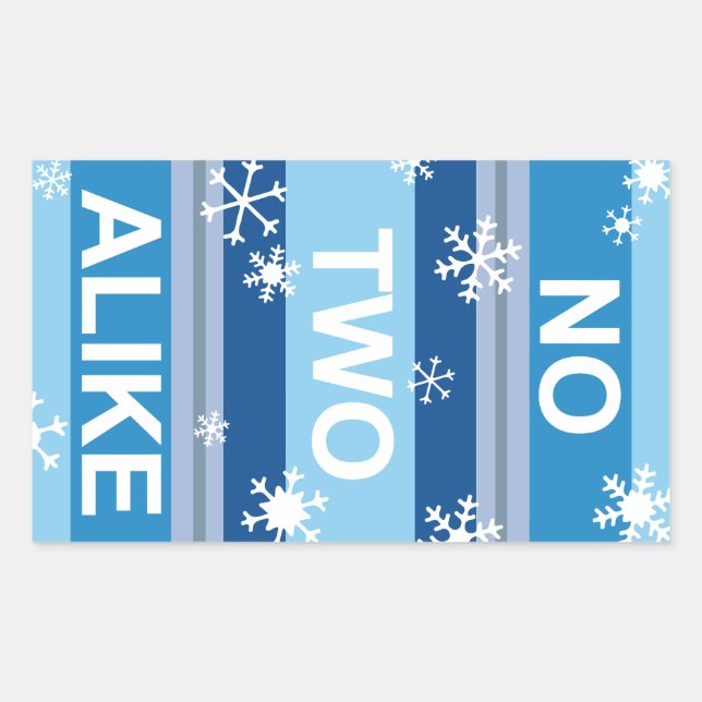 Pegatina Rectangular No dos igual - Poster de tiras de copo de nieve (Anverso)