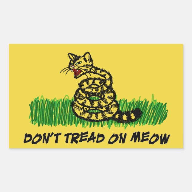 Pegatina Rectangular No enseñes a Meow (Anverso)