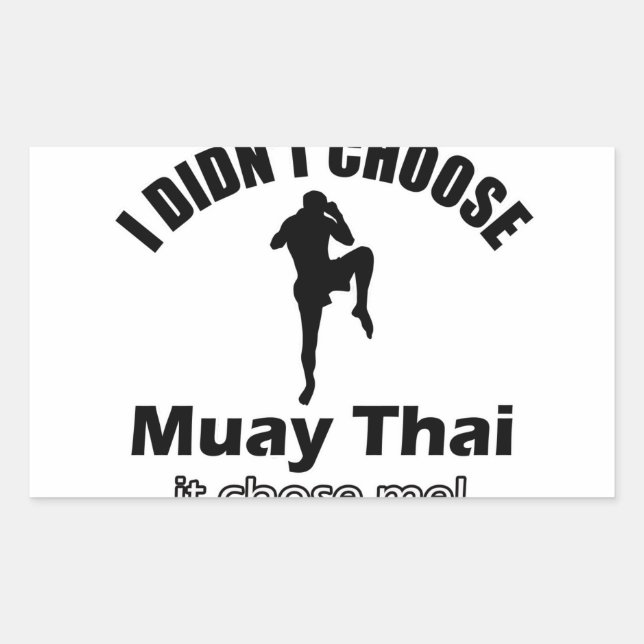 Pegatina Rectangular No escogí muay thai (Anverso)
