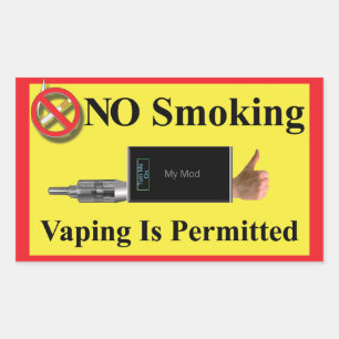 Pegatina Rectangular NO fumar pero Vaping permitido