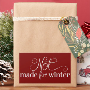 Pegatina Rectangular No Hecho Para Invierno Temporada Acogedora Navidad