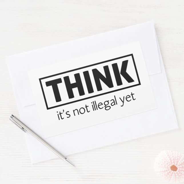 Pegatina Rectangular No ilegal (Sobre)