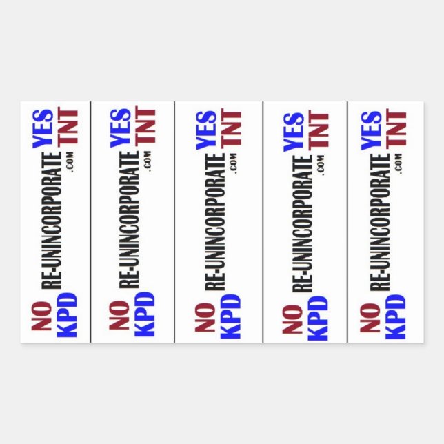 Pegatina Rectangular No KPD Sí TNT (Anverso)
