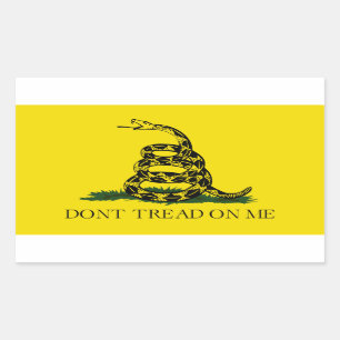 Pegatina Rectangular No me enseñes la bandera estadounidense de Gadsden
