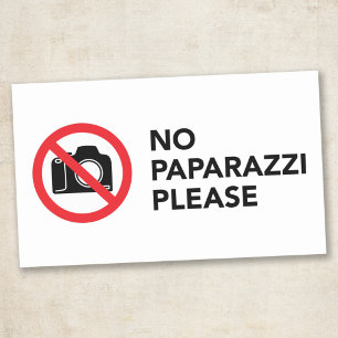 Pegatina Rectangular No Paparazzi Por Favor - No Fotos