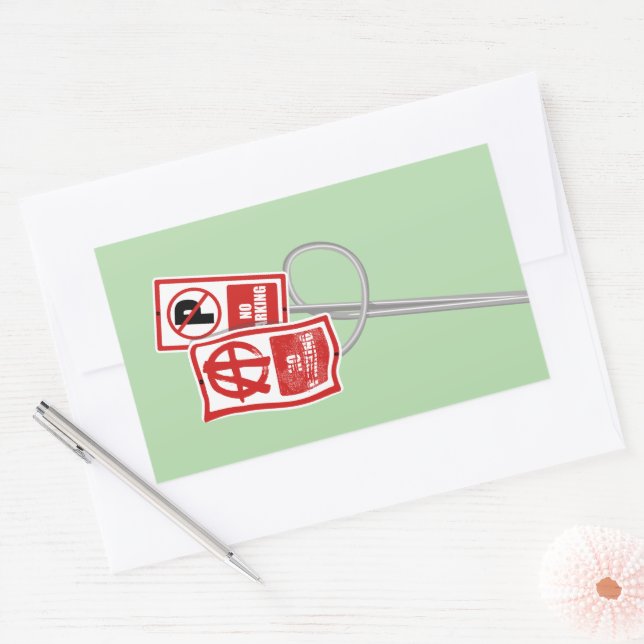 Pegatina Rectangular No parking anarchy sign (Sobre)