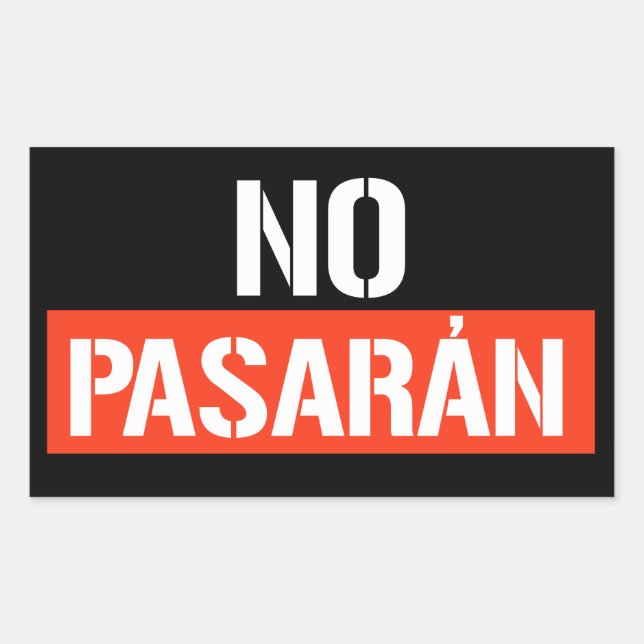 Pegatina Rectangular No pasarán (Anverso)