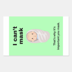 Pegatina Rectangular No puedo enmascarar un conjunto de grandes pegatin