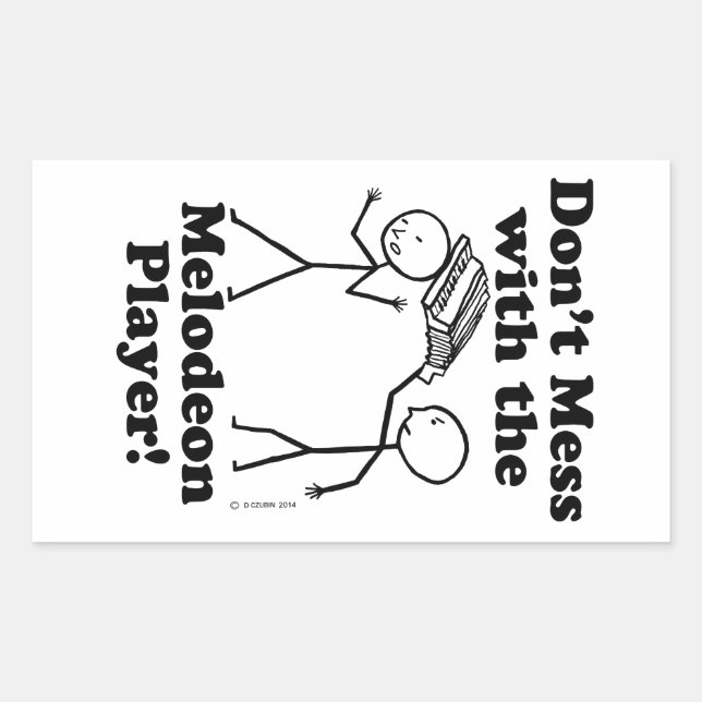 Pegatina Rectangular No te metas con el jugador melodeón (Anverso)