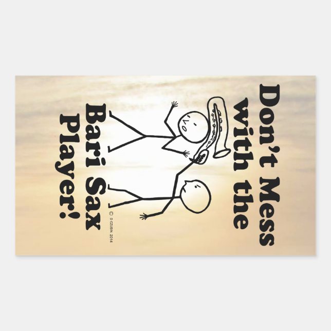 Pegatina Rectangular No te metas con el Rectangular St del Bari Sax Pla (Anverso)