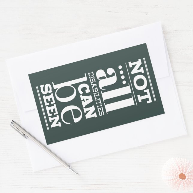 Pegatina Rectangular No todas las discapacidades son visibles (Sobre)