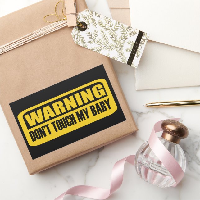 Pegatina Rectangular no toques a mi bebé (Regalar)