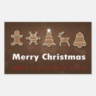 Pegatina Rectangular Nobles Navidades Gingerbread Cookies