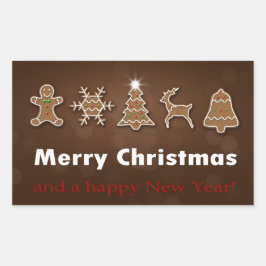 Pegatina Rectangular Nobles Navidades Gingerbread Cookies