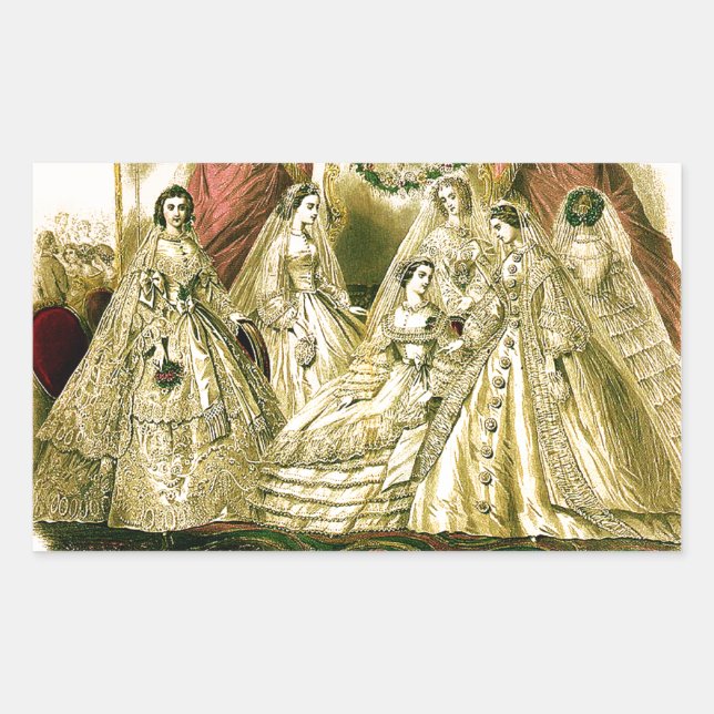 Pegatina Rectangular Noche de Boda de Antigüedades (Anverso)