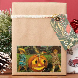 Pegatina Rectangular Noche de halloween Jack-o-Lantern para niños