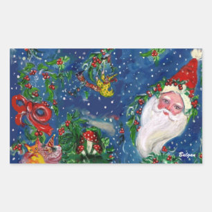 Pegatina Rectangular NOCHE navidad / SANTA