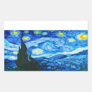 Pegatina Rectangular Noche Van Gogh Starry