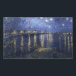 Pegatina Rectangular Noche Van Gogh Starry Sobre El Ródano<br><div class="desc">Noche estrellada de Vincent Van Gogh sobre la obra maestra del Ródano de alrededor de 1888,  obra de arte de impresionistas de época sobre productos de la actualidad de Zazilicious</div>