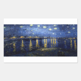 Pegatina Rectangular Noche Van Gogh Starry Sobre Rhone