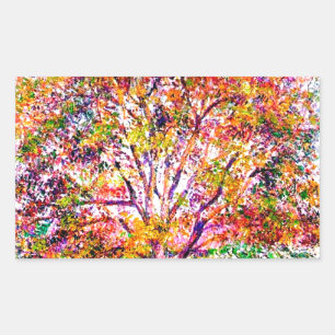 Pegatina Rectangular Nogales y manzanos en flor Camille Pissarro