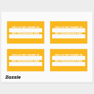Pegatina Rectangular Nombre amarillo de miel y etiquetas de perfil