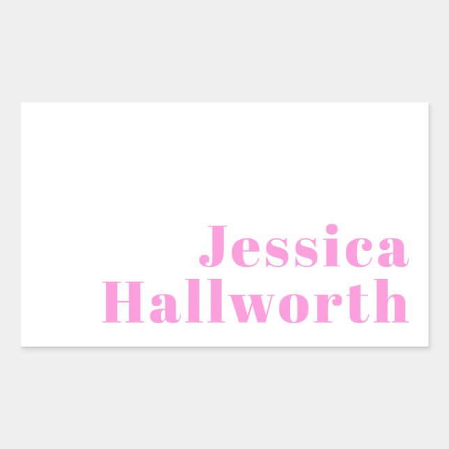 Pegatina Rectangular Nombre comercial editable moderno o nombre y apell (Anverso)