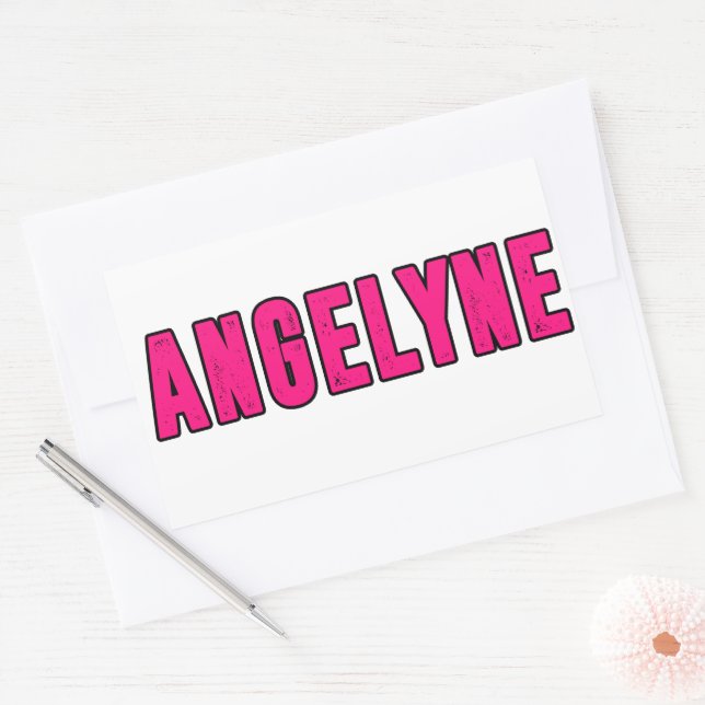 Pegatina Rectangular Nombre de Angelyne (Sobre)
