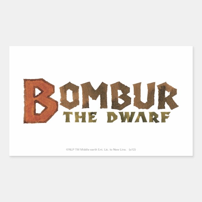 Pegatina Rectangular Nombre de Bombur (Anverso)