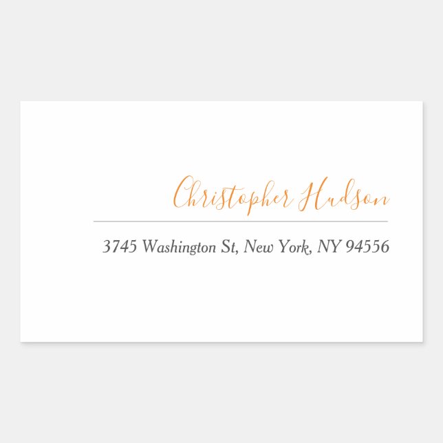 Pegatina Rectangular Nombre de caligrafía simple profesional (Anverso)