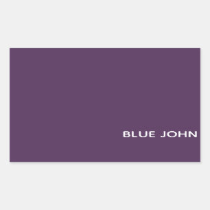 Pegatina Rectangular Nombre de color azul violeta de John