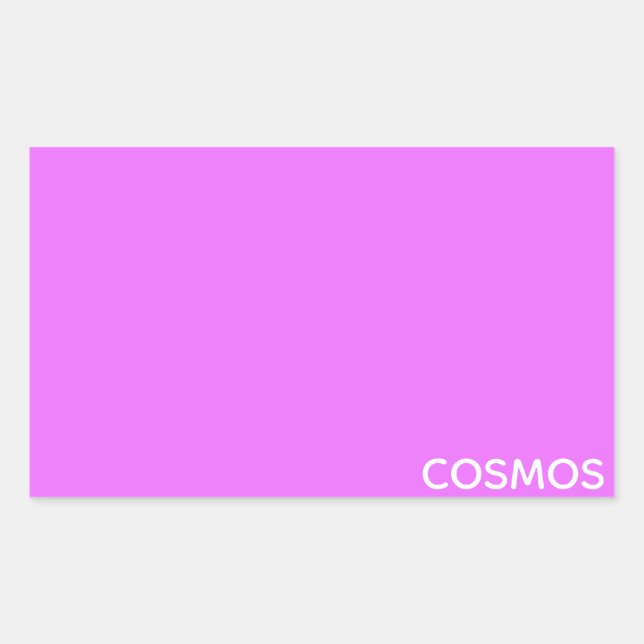 Pegatina Rectangular Nombre de color púrpura Cosmos (Anverso)