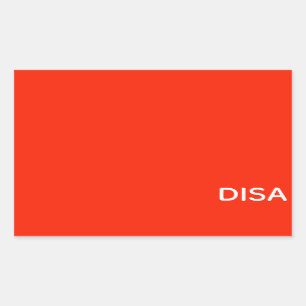 Pegatina Rectangular Nombre de color rojo de Disa
