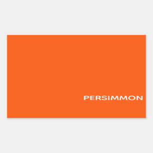 Pegatina Rectangular Nombre de color rojo de Persimmon