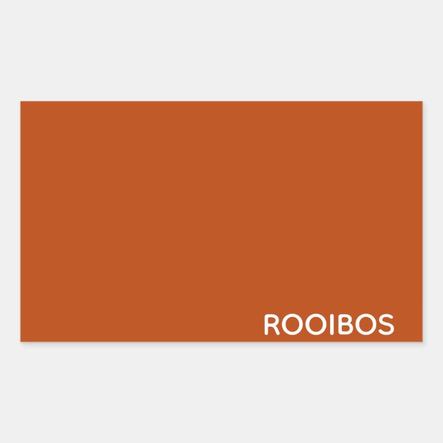Pegatina Rectangular Nombre de color rojo marrón de Rooibos (Anverso)