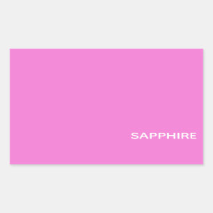 Pegatina Rectangular Nombre de color rosa de zafiro