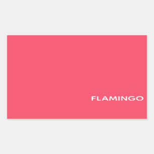 Pegatina Rectangular Nombre de color rosa flamenco